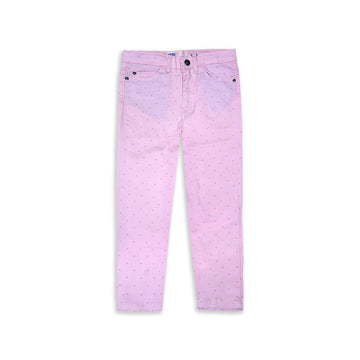 Girls' Pink Micro Print Corduroy Pants
