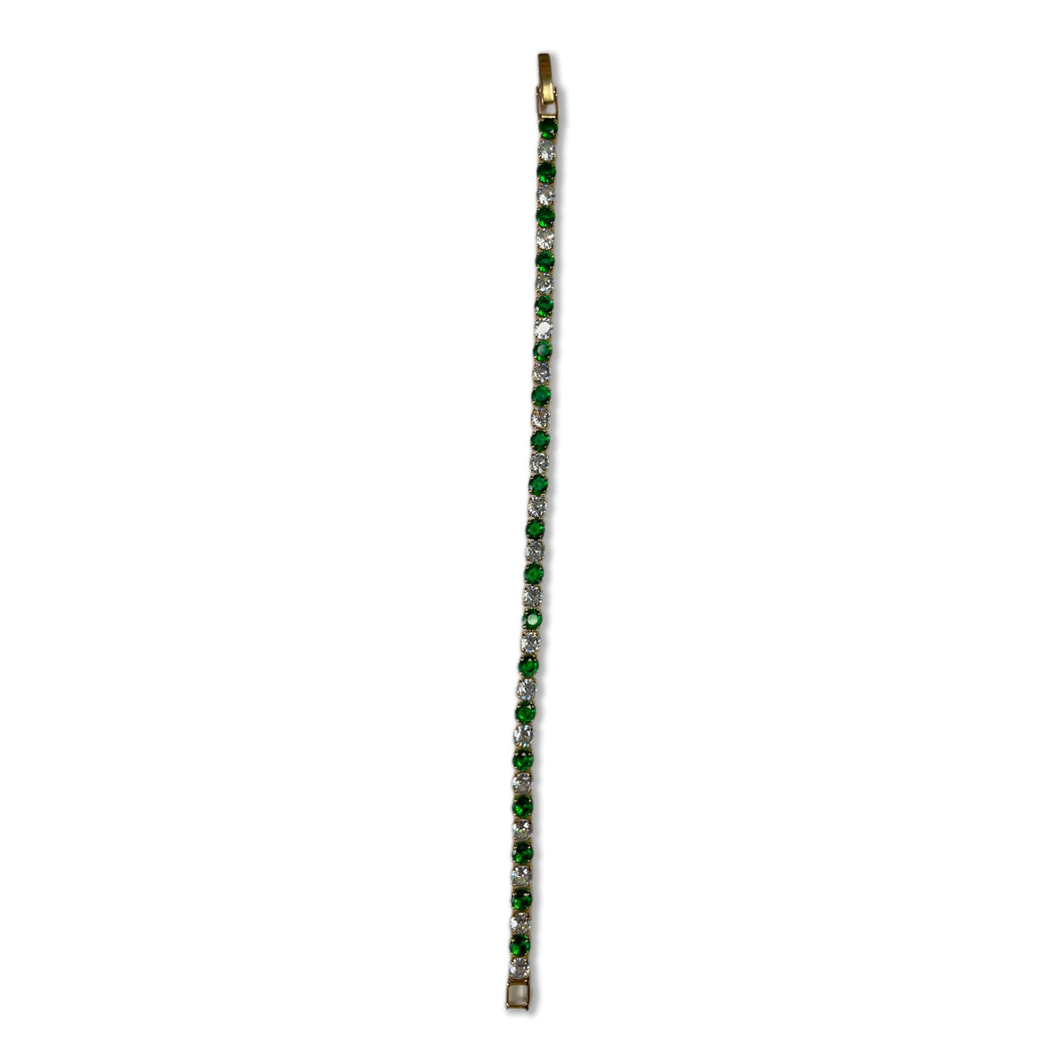 Emerald & Diamond Alternating Tennis Bracelet