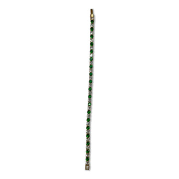 Emerald & Diamond Alternating Tennis Bracelet