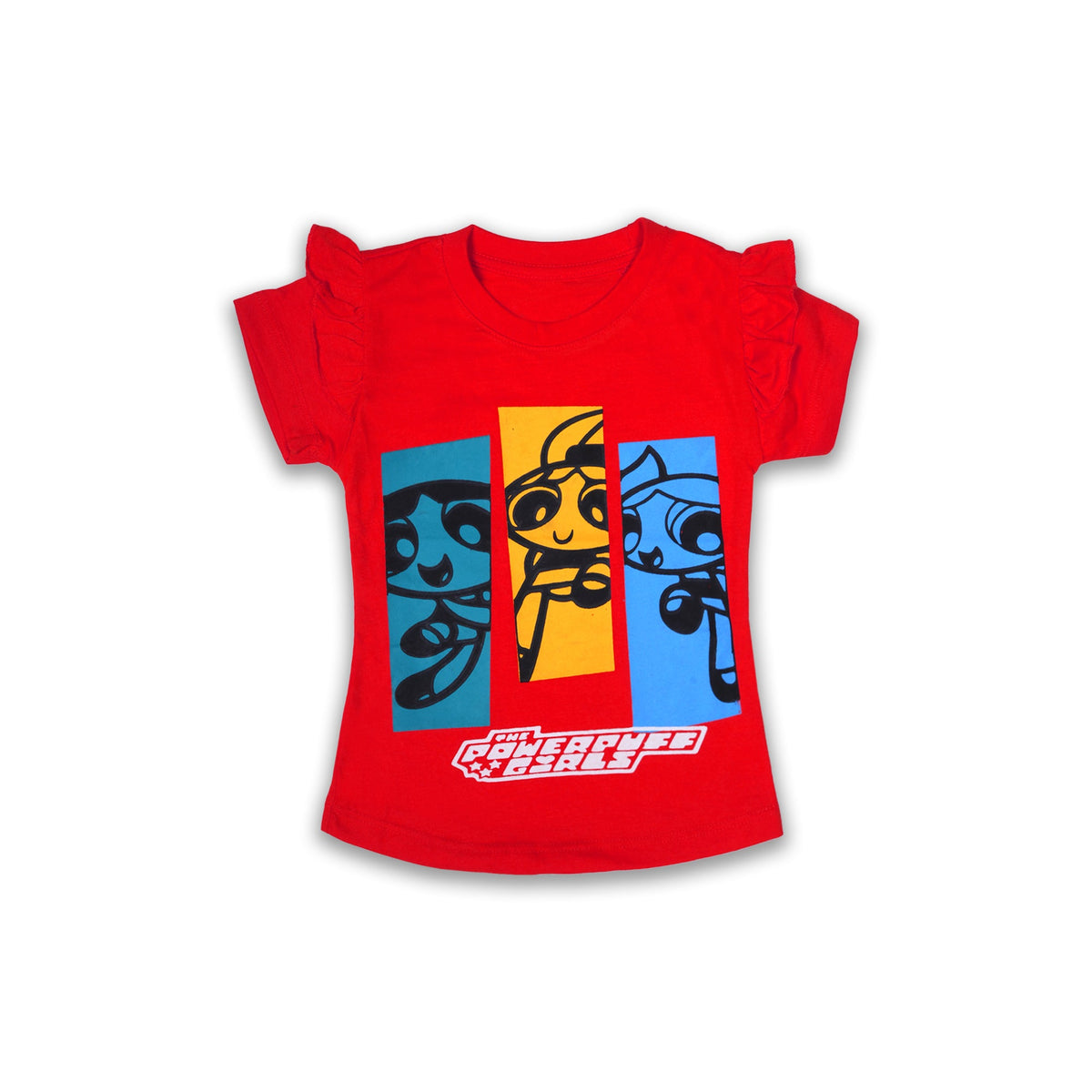 Powerpuff Girls Girls' orange Graphic T-Shirt with Ruffled Sleeves