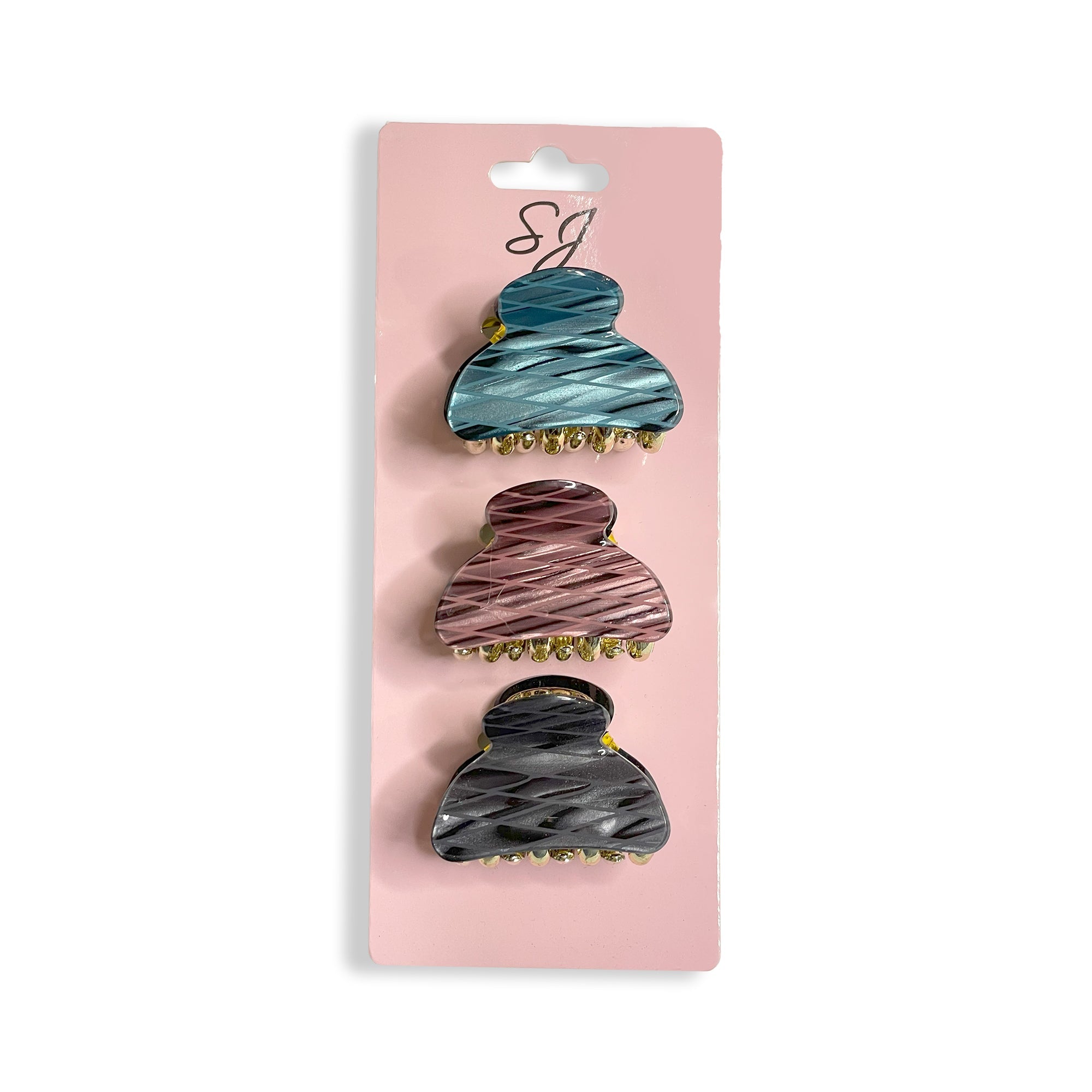 Set of Three Mini Claw Hair Clips