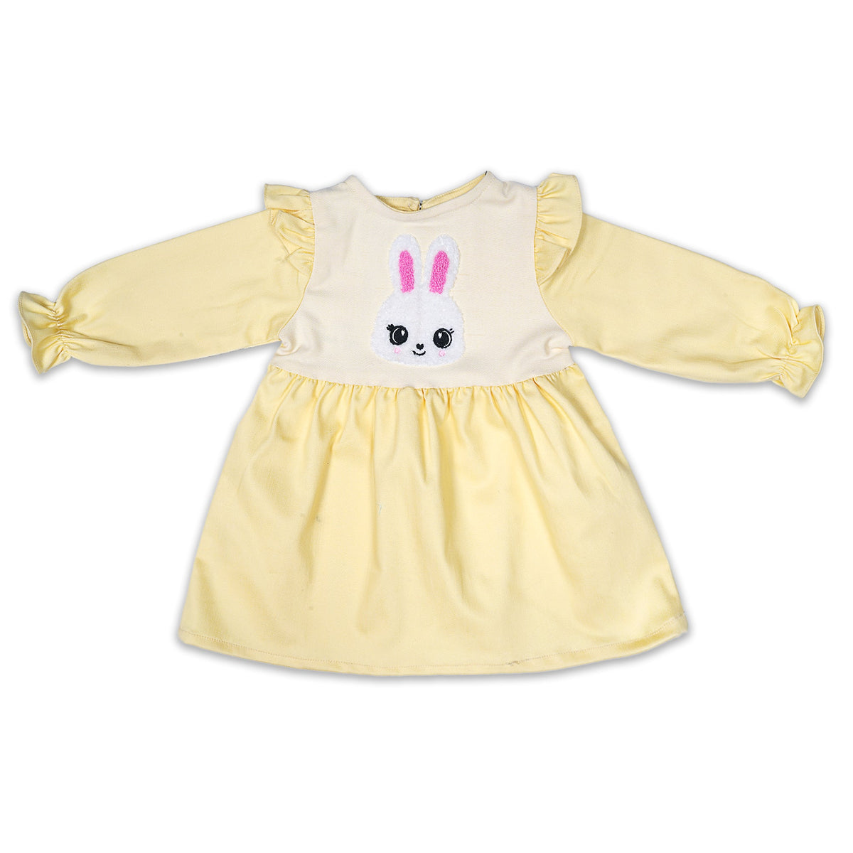 Baby Girls' Yellow Bunny Appliqué Frock