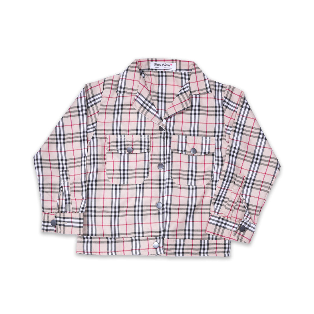 Plaid Button-Down Shirt with Chest Pockets