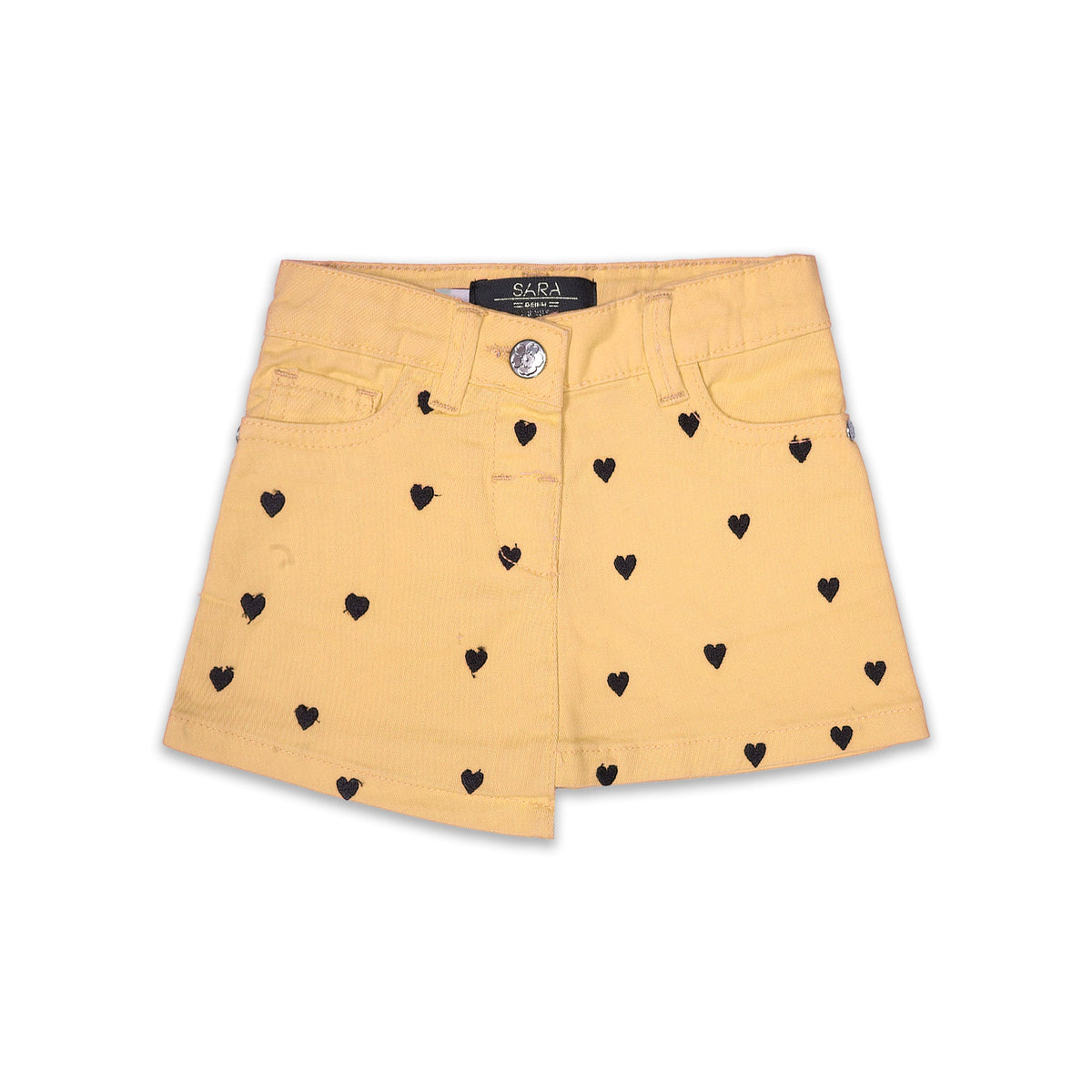 Stunning Girls' Yellow Heart Print Skirt