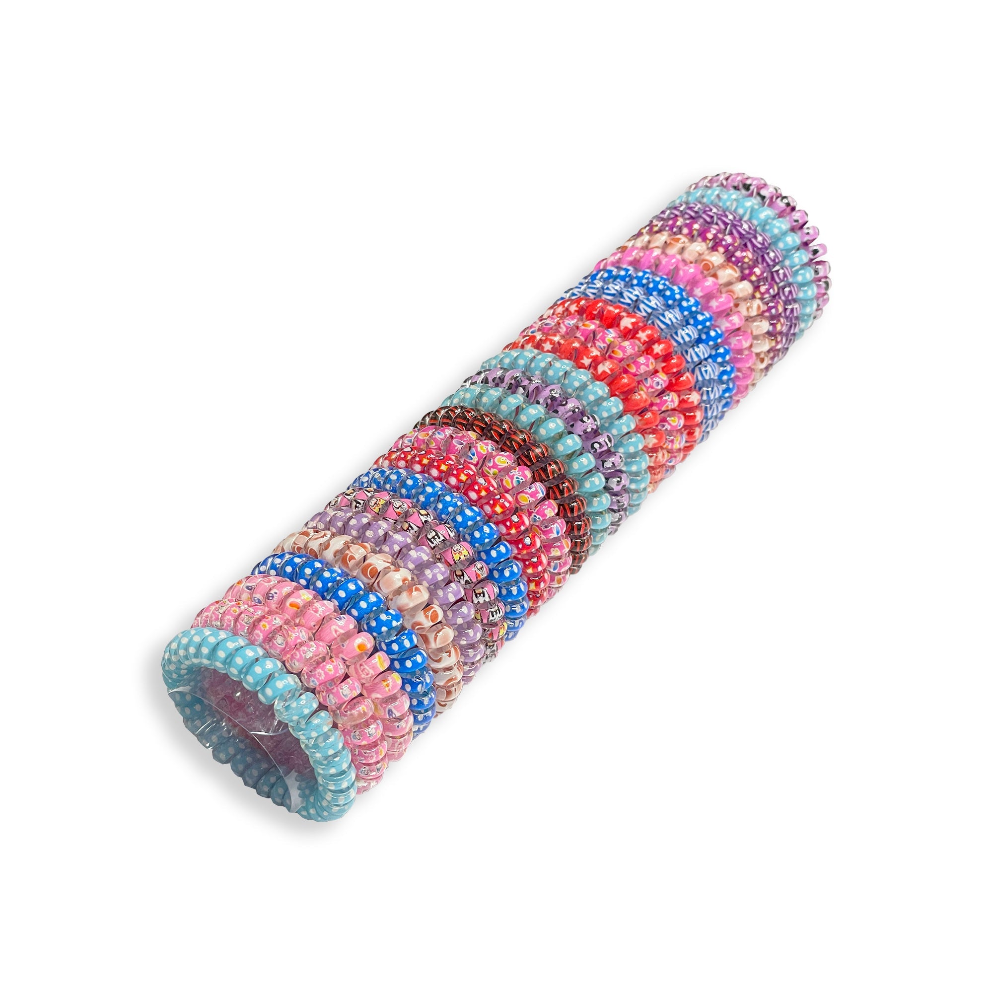 Set of Patterned Coil Hair Ties 25 pcs