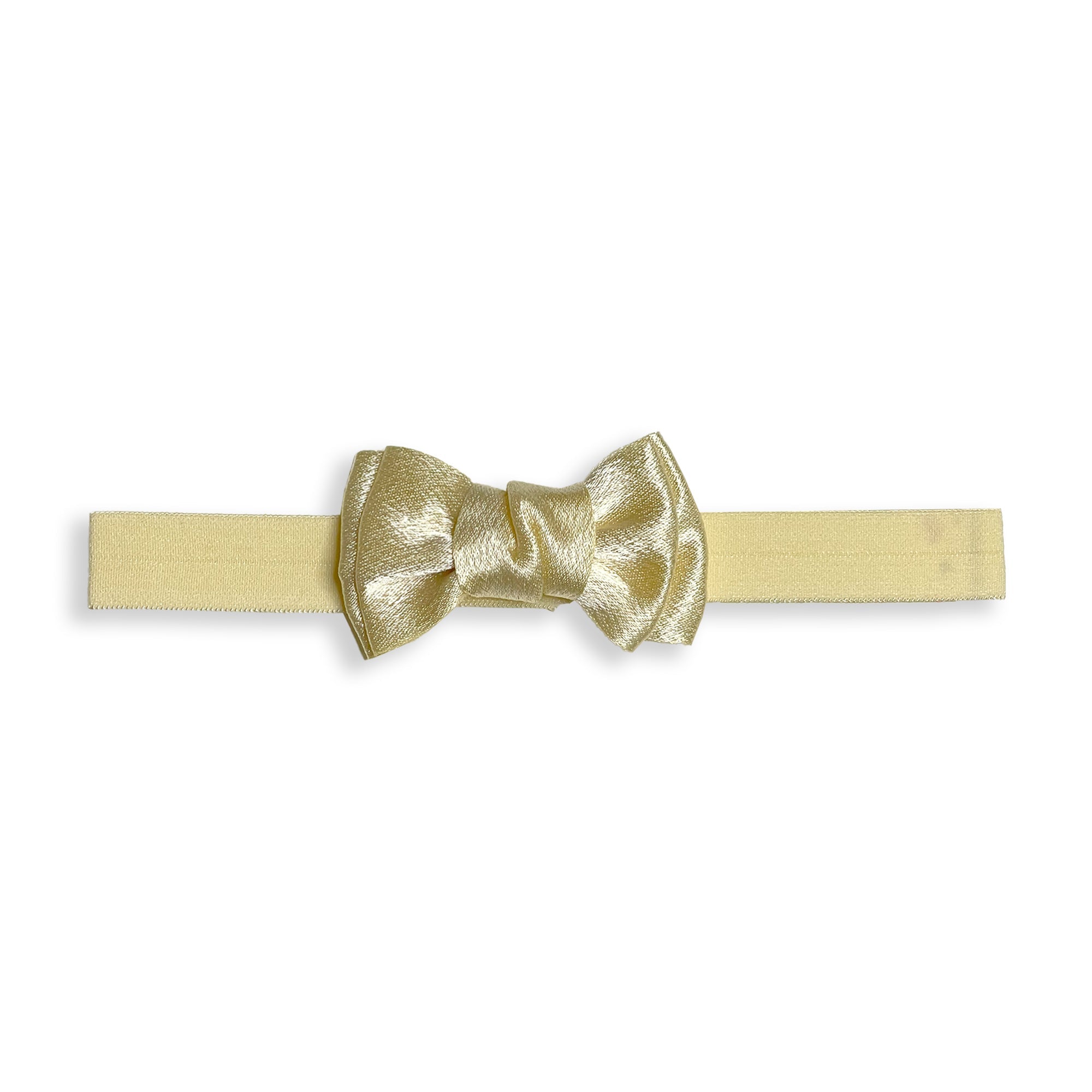 Pale Gold Ribbed Baby Headband with Bow