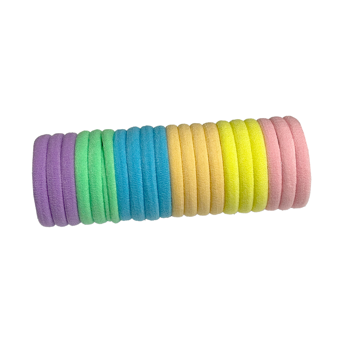 Pastel Rainbow Elastic Hair Tie 20 Set
