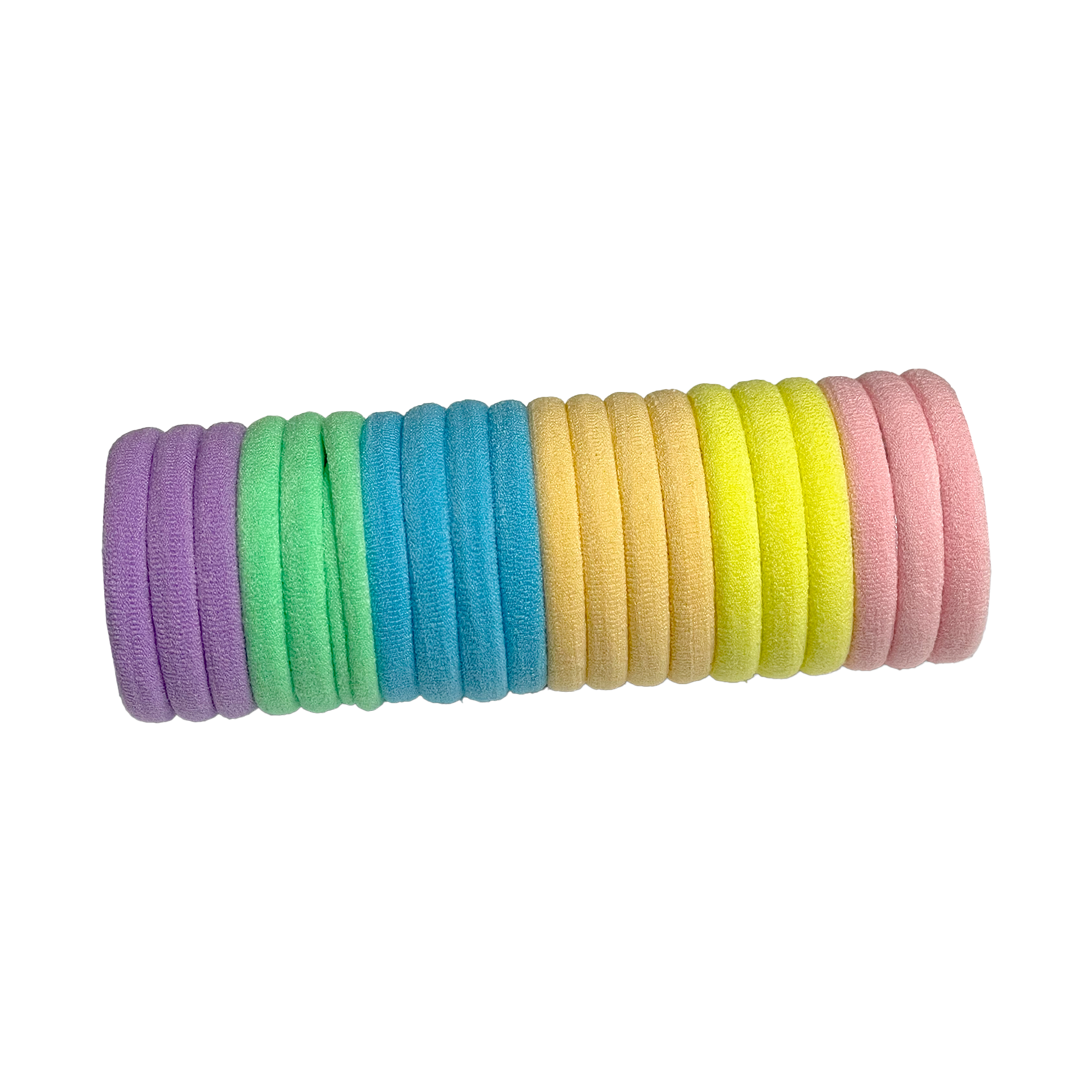 Pastel Rainbow Elastic Hair Tie 20 Set