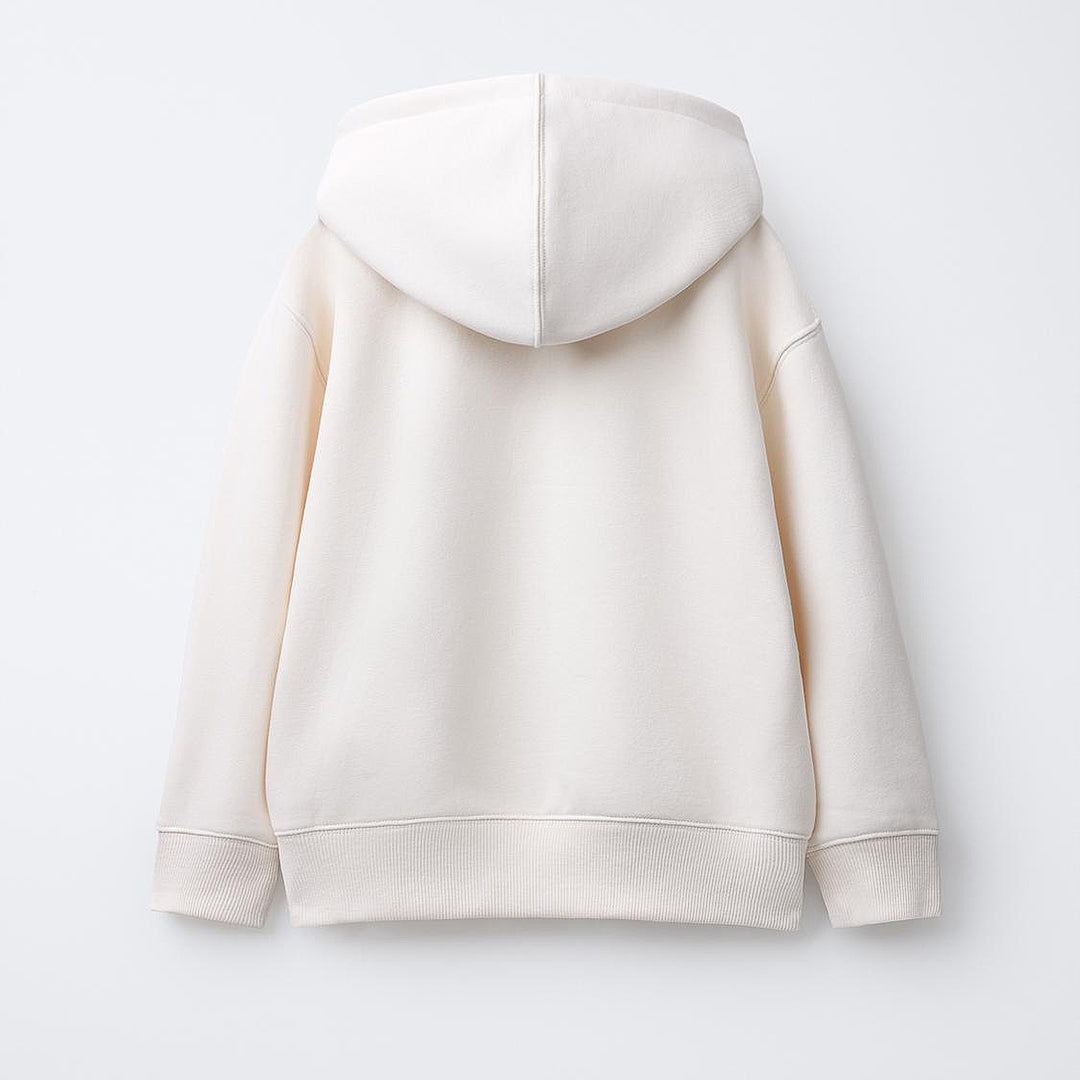 Cozy Oversized Zip-Up Hoodie in Cream