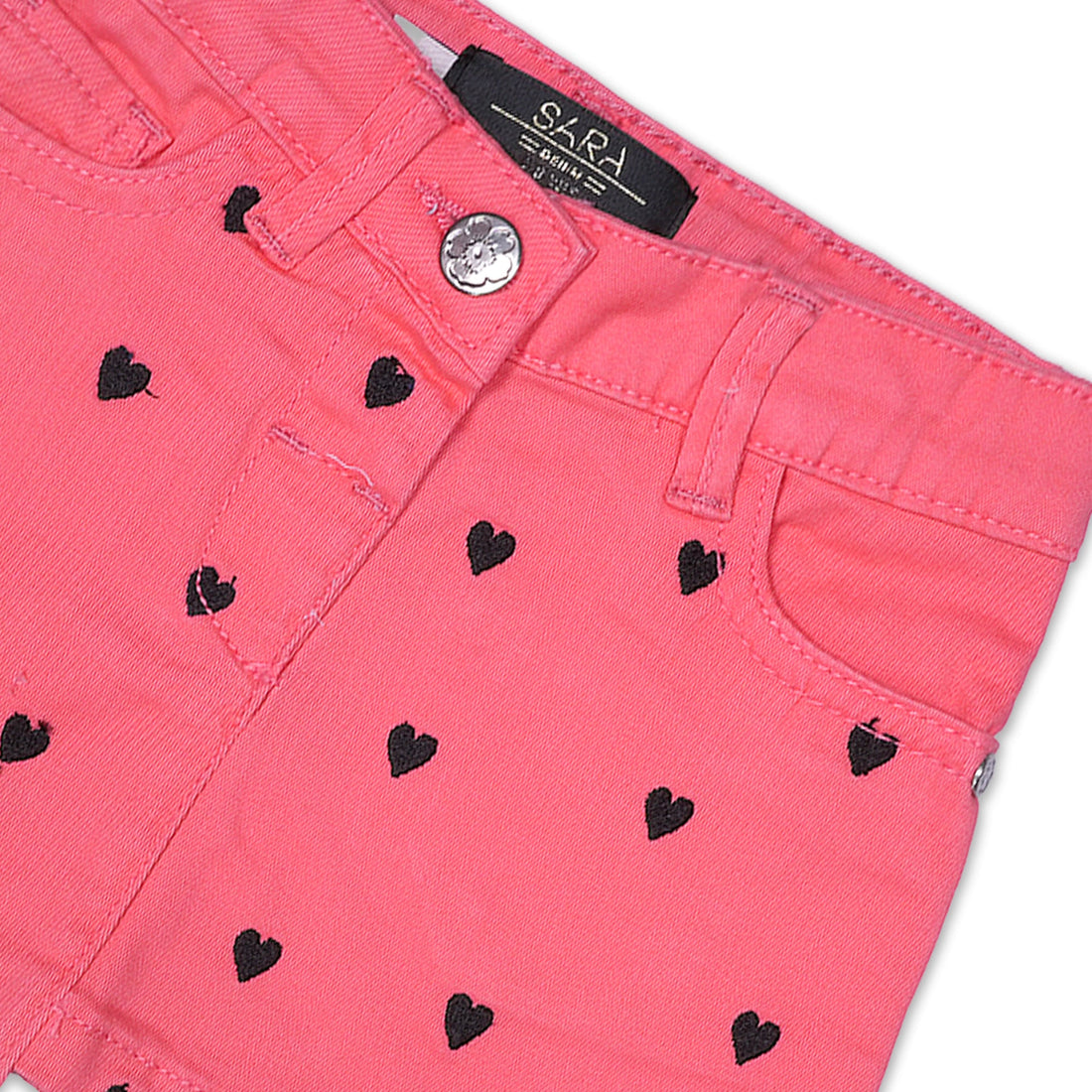 Stunning Girls' Peach Heart Print Skirt
