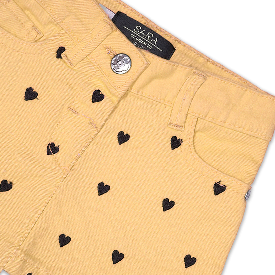 Stunning Girls' Yellow Heart Print Skirt