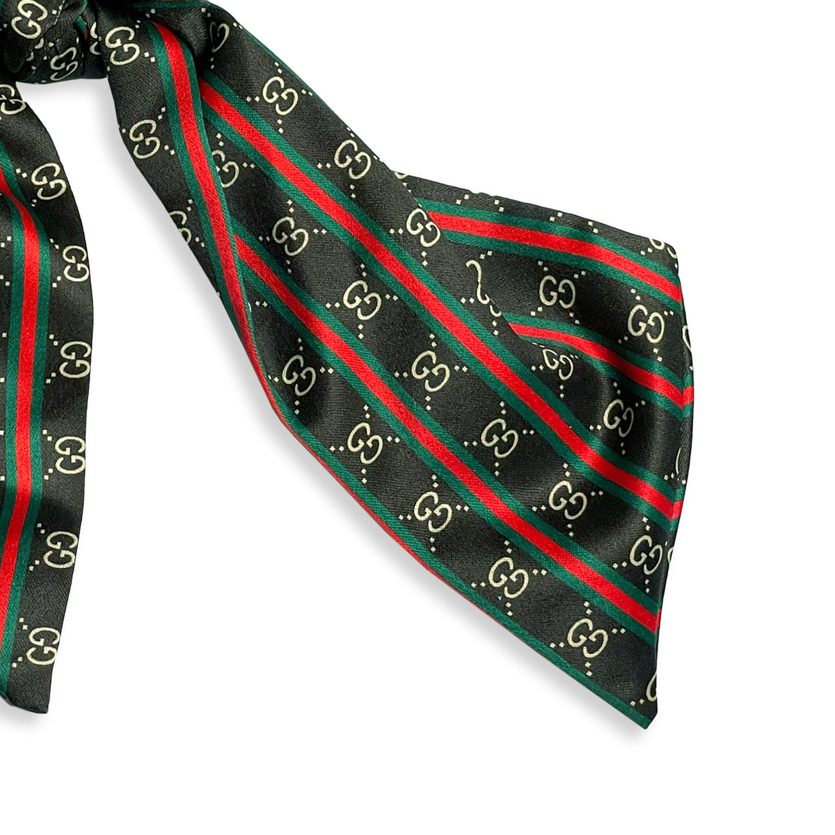 Black and Green Designer Inspired Hair Scarf Scrunchie