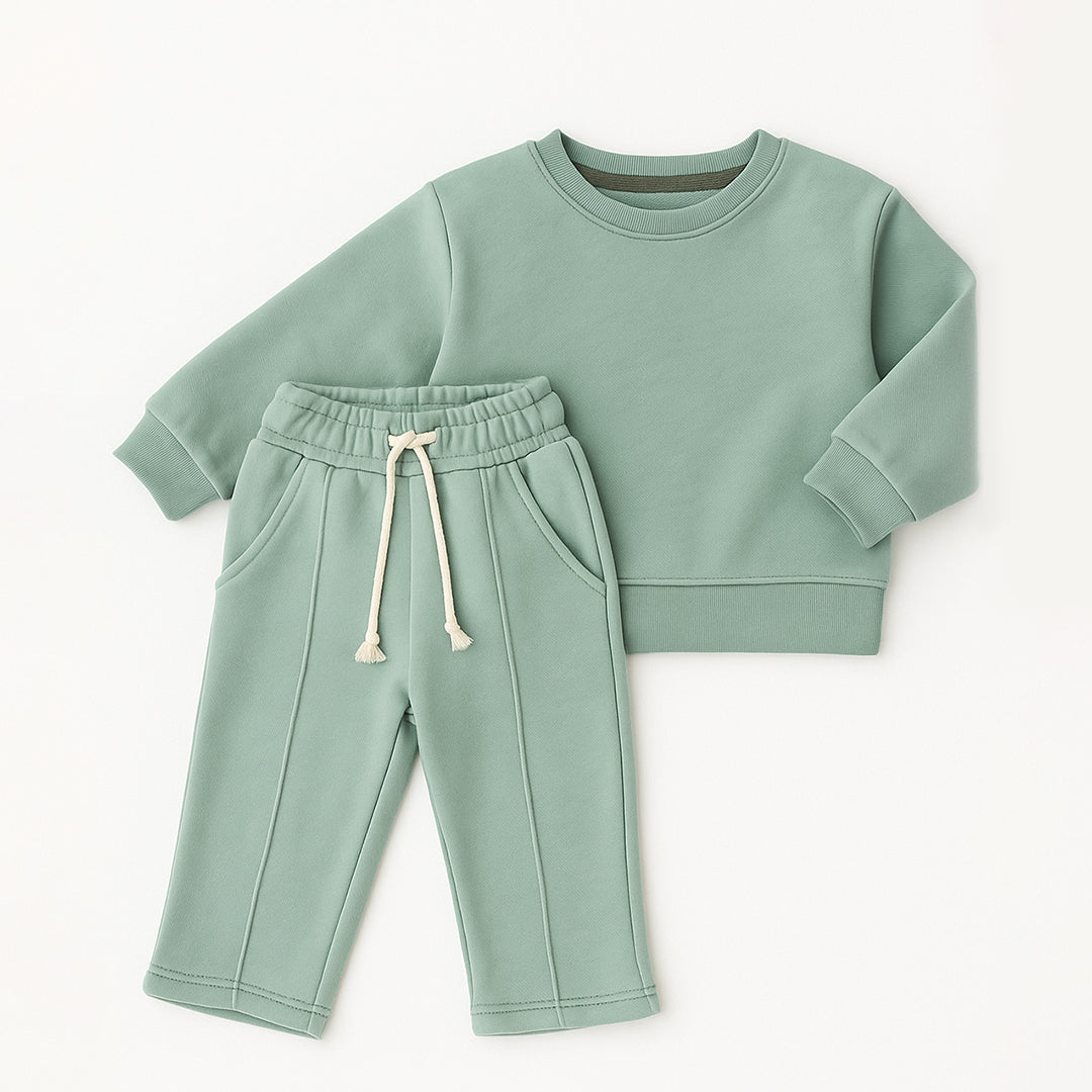 Sky Blue Crewneck Sweatshirt & Track Pants