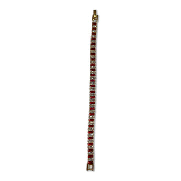 Ruby & Crystal Baguette Link Bracelet