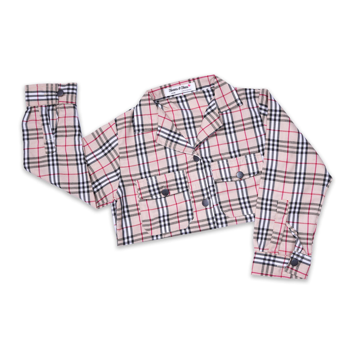 Plaid Button-Down Shirt with Chest Pockets