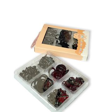 Dark Hair Accessory Kit for Children in Beige Box - Variety Pack