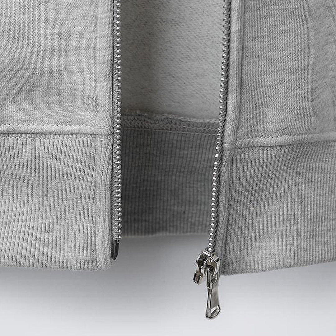 Grey branded Full-Zip Hoodie