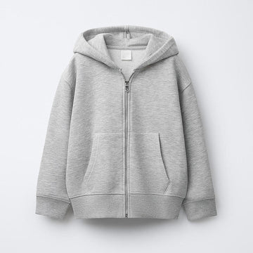Grey branded Full-Zip Hoodie