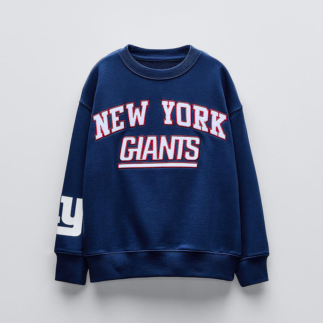 Navy Blue Graphic Crewneck Sweatshirt