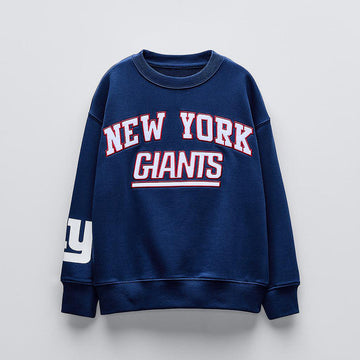 Navy Blue Graphic Crewneck Sweatshirt