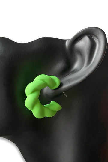 Lime Zest Ceramic Twist Earrings