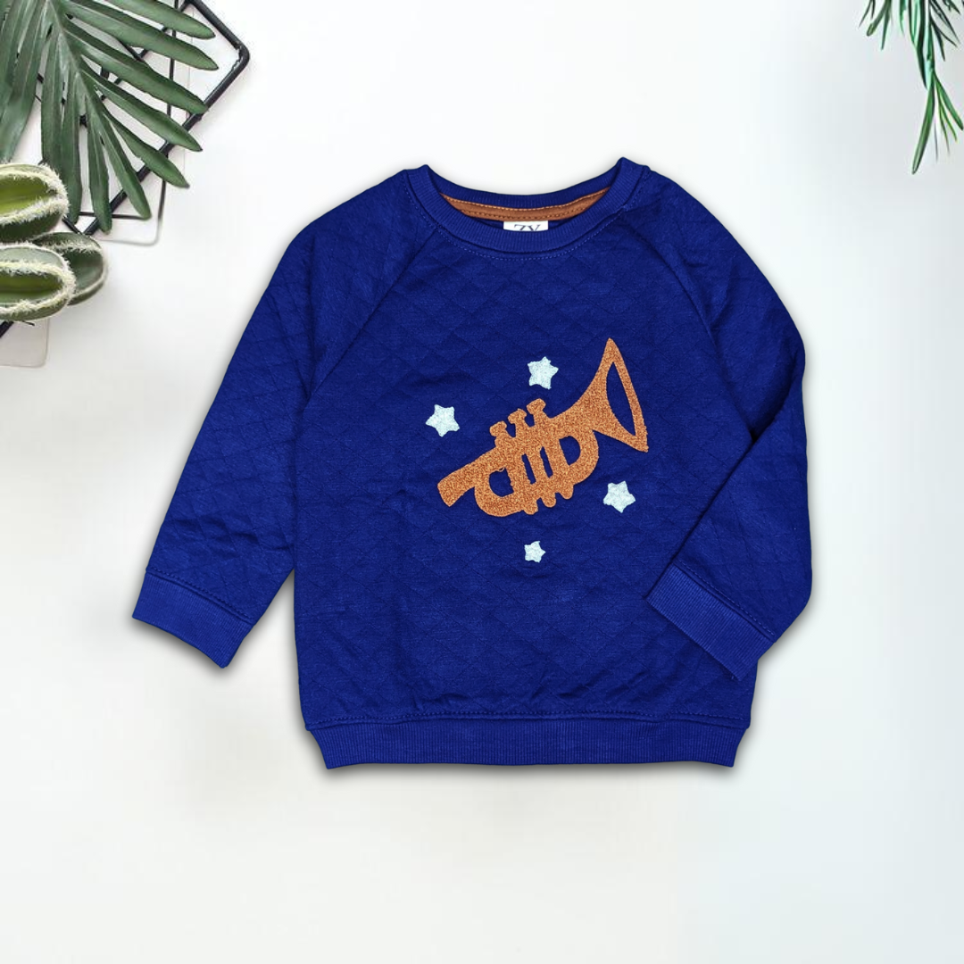 Quilted Blue Sweatshirt Unisex