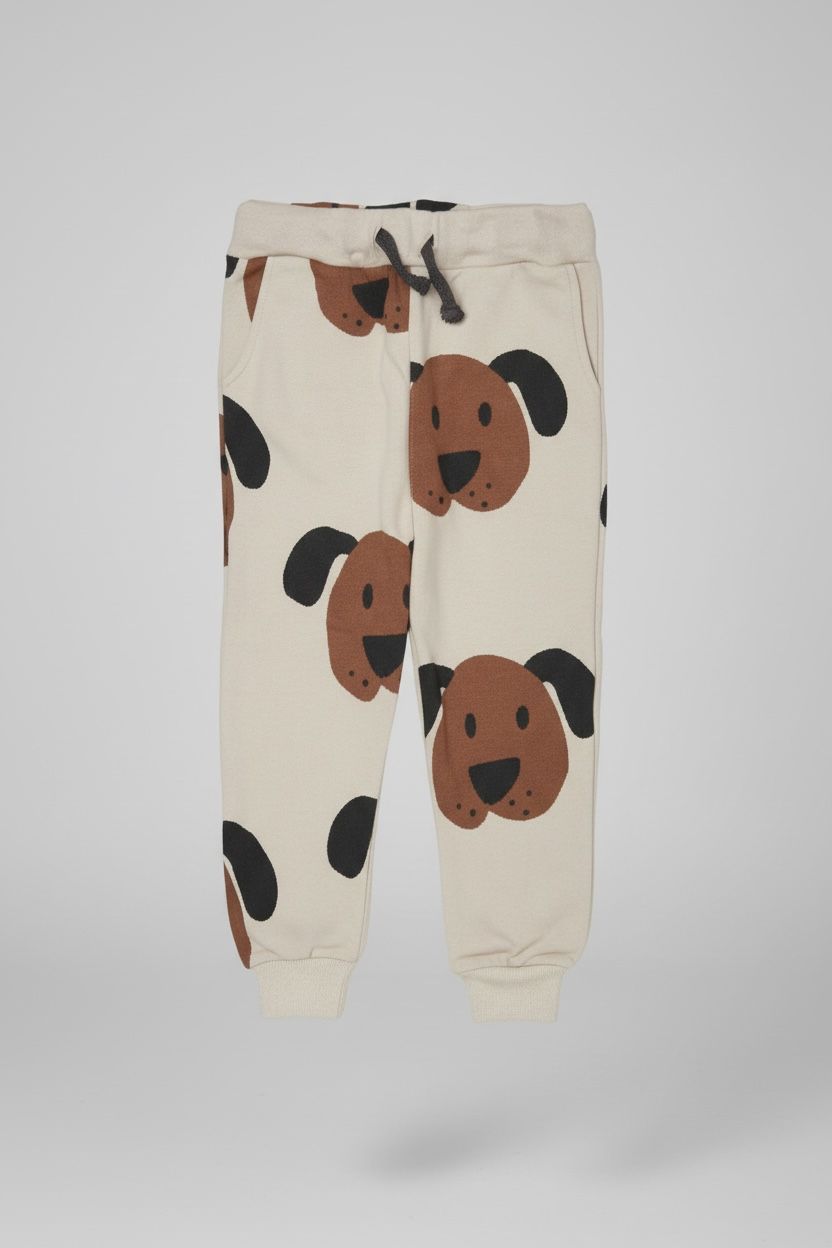Classic Comfort Trousers With Puppy Design