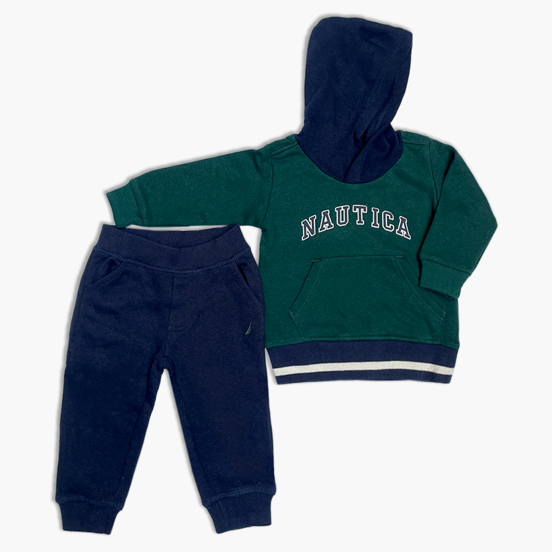 Block Forest Green & Navy Hoodie Tracksuit