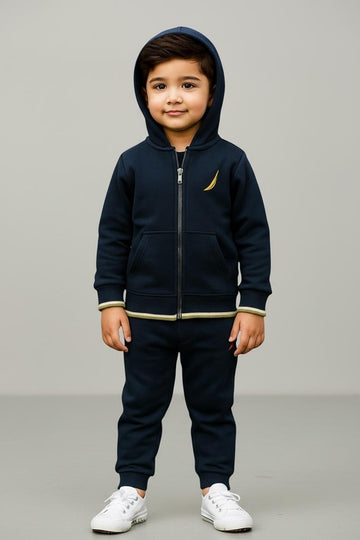 Navy Blue Zip-Up Hoodie & Jogger Tracksuit