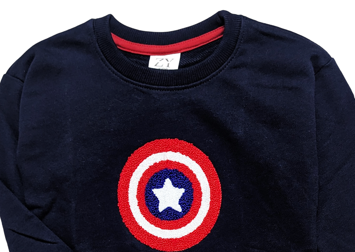Marvel Blue Embroidered Sweatshirt
