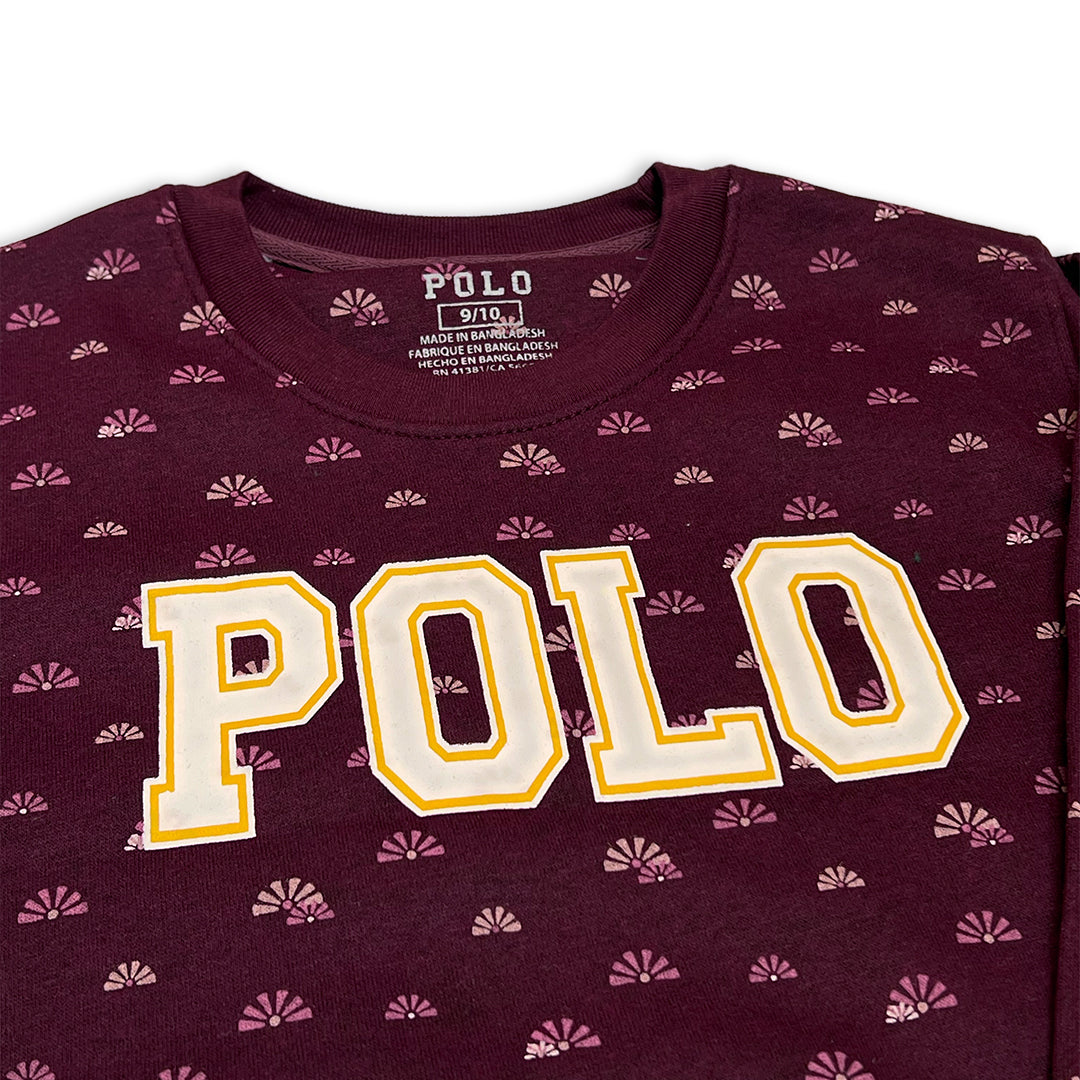 Maroon Logo Sweatshirt and Floral Jogger