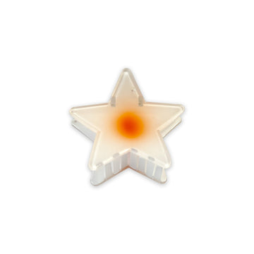 Clear Star-Shaped Hair Clip with Orange Center