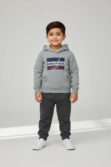 Gray Hoodie & Charcoal Jogger Tracksuit