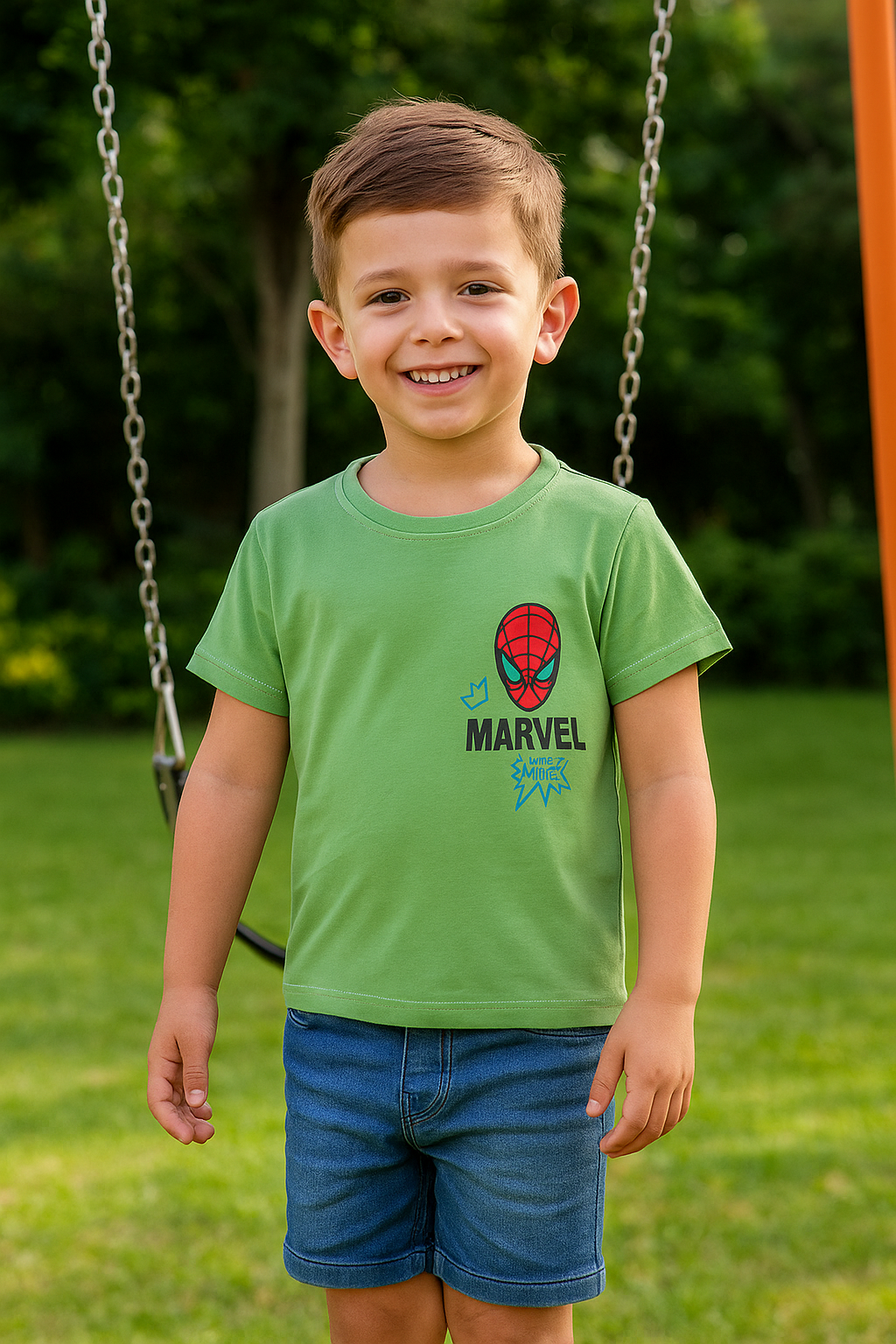 Branded Marvel Spider-Man Light Green T-Shirt