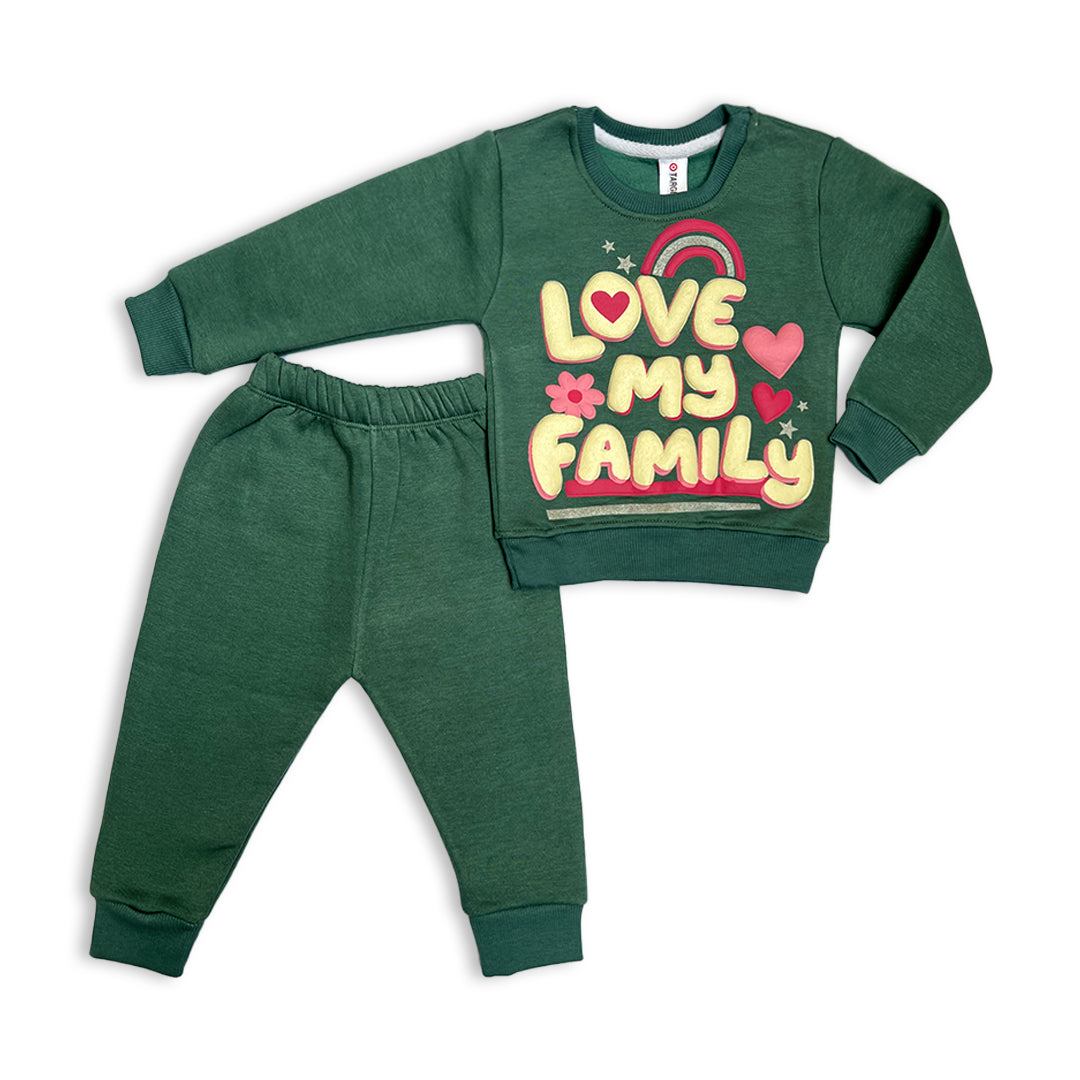 Green Branded Sweatshirt and Jogger Set