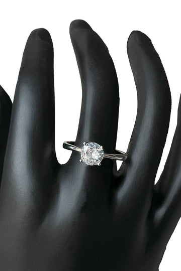 Sterling Silver Cubic Zirconia Solitaire Ring