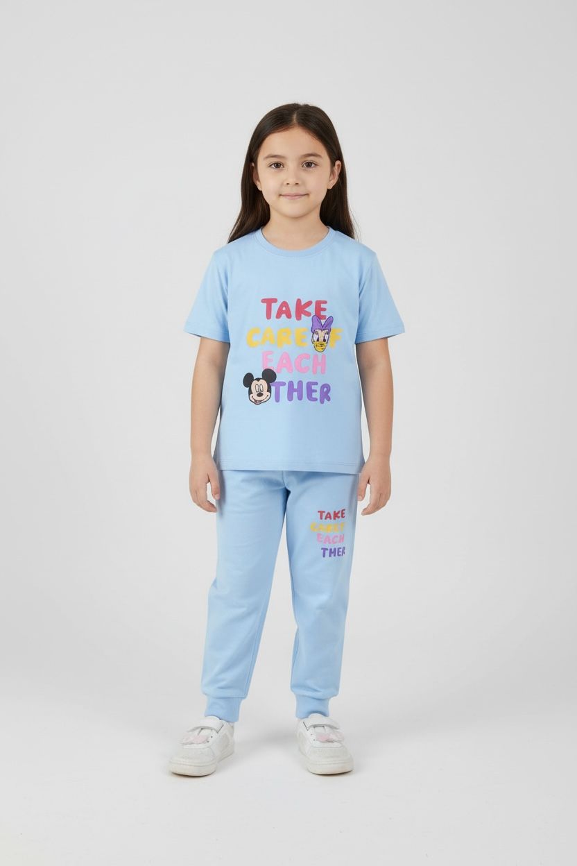 Disney Pals "Take Care" Pajama Set - Sky Blue Comfort