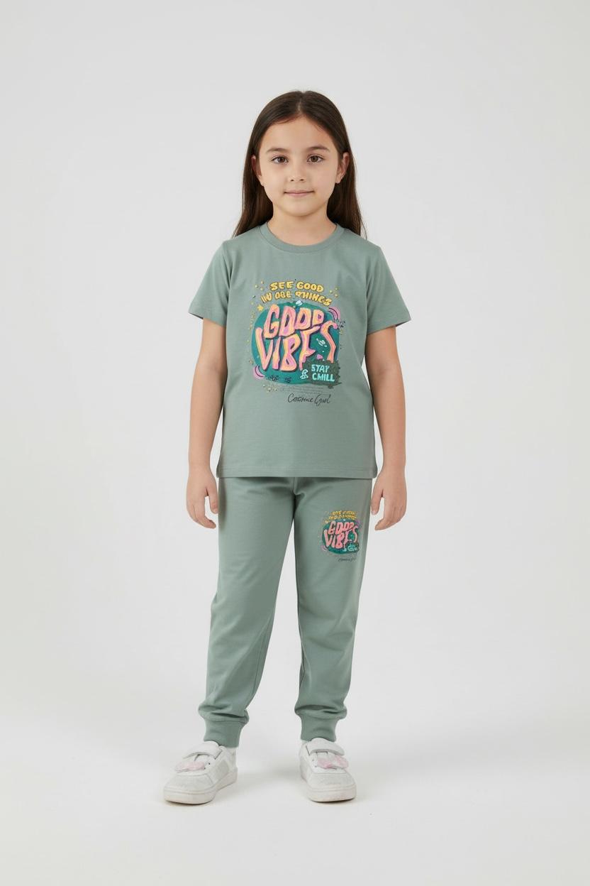Good Vibes Only: Cozy Pajama Set with Positive Messages