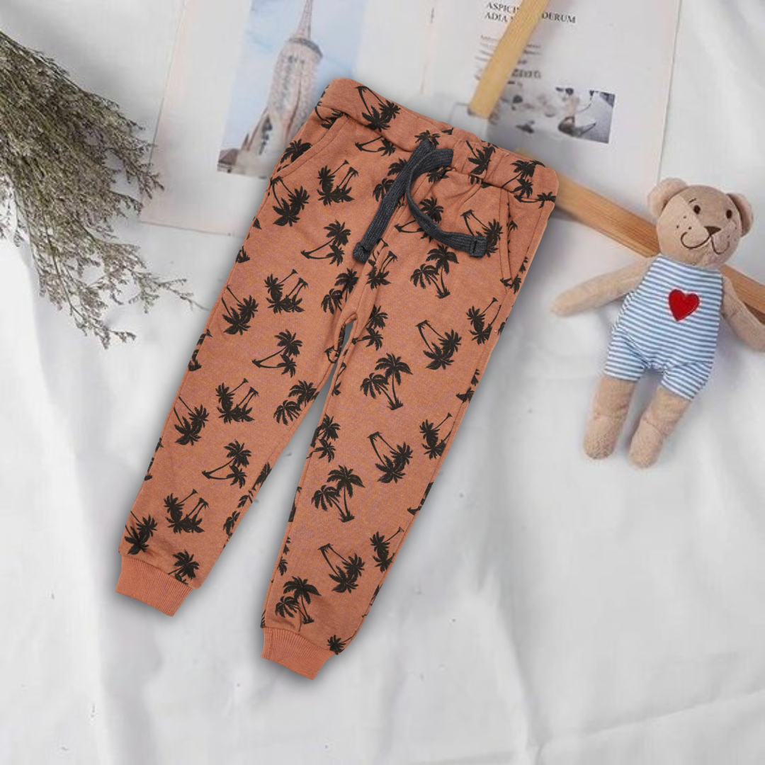 Classic Comfort Trousers with Palm tree Design