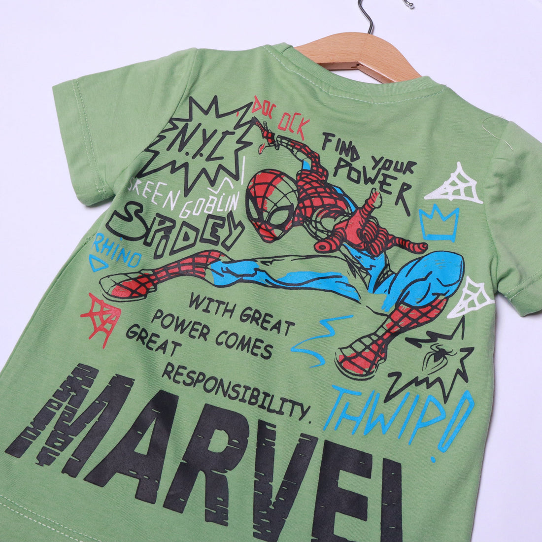 Branded Marvel Spider-Man Light Green T-Shirt
