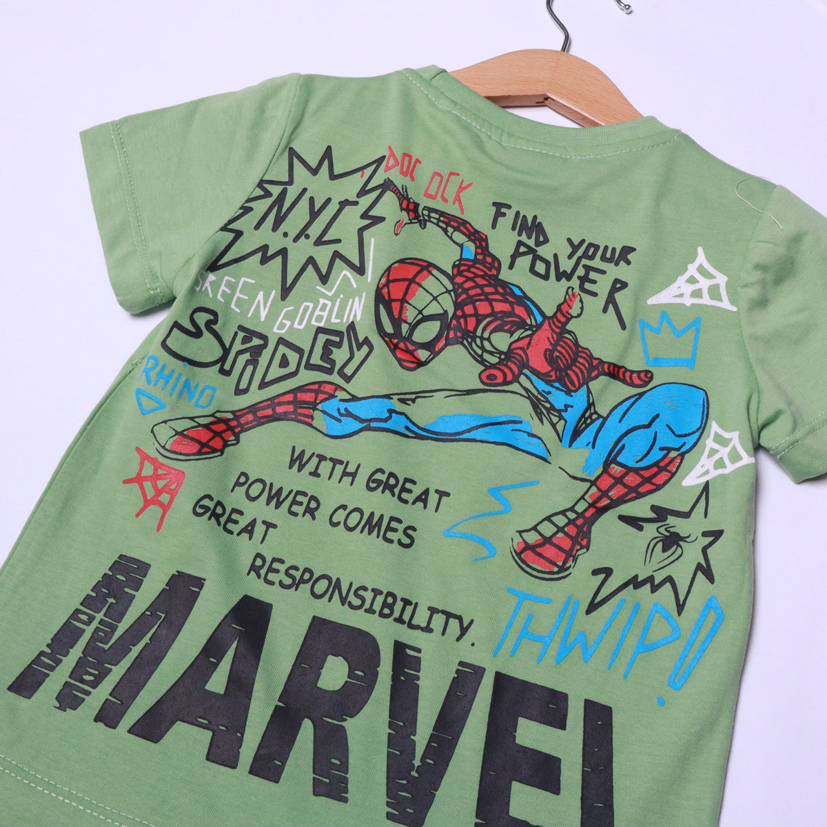 Branded Marvel Spider-Man Light Green T-Shirt