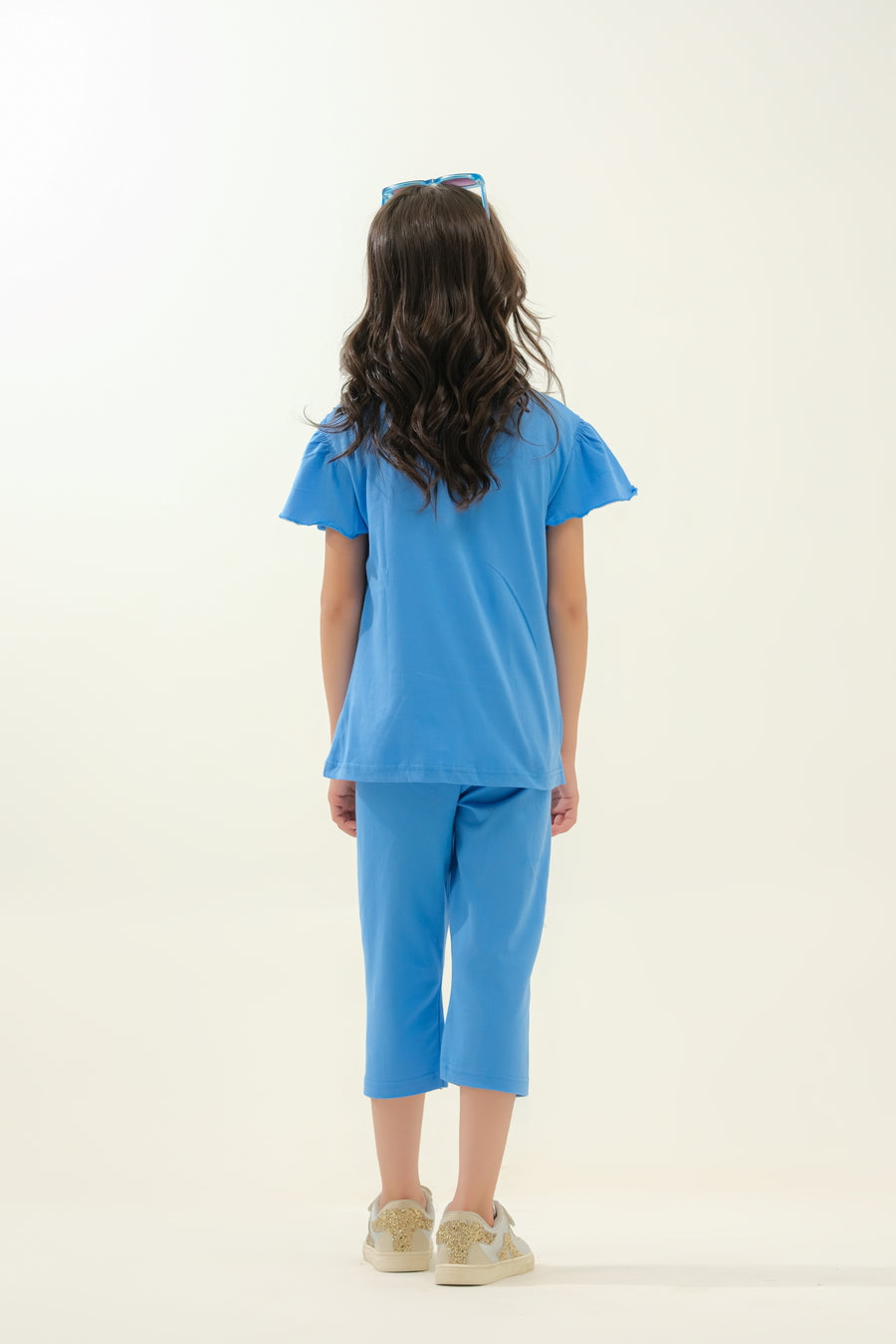 Girls' Blue "Undeniably Positively Cute!" Lounge Set