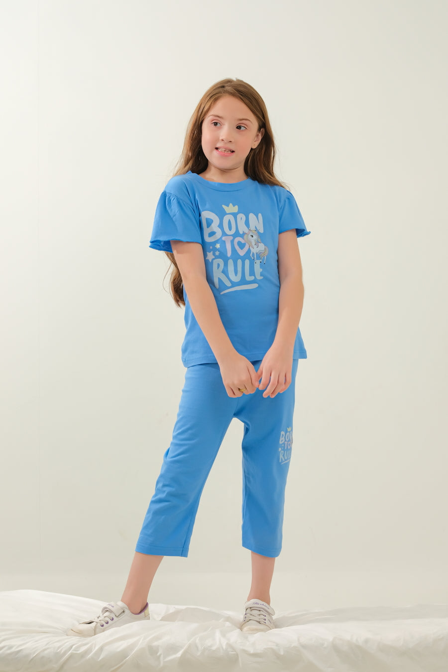 Girls' Blue "Born To Rule" Lounge Set
