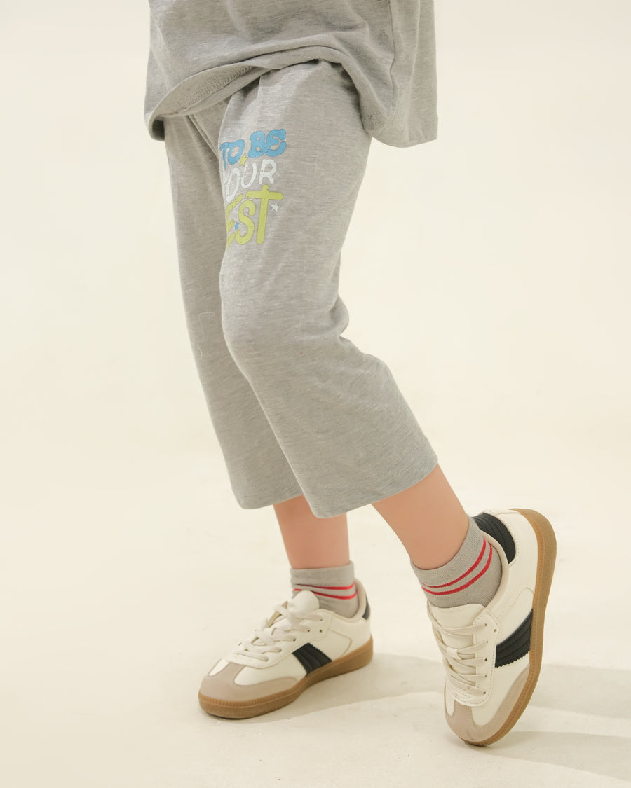 Kids' Grey "Do Your Best" Graphic Lounge Set