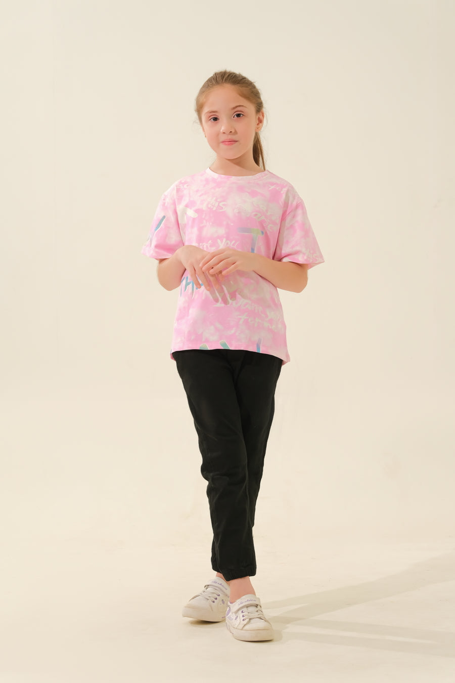 Branded Pink Tie-Dye Tee