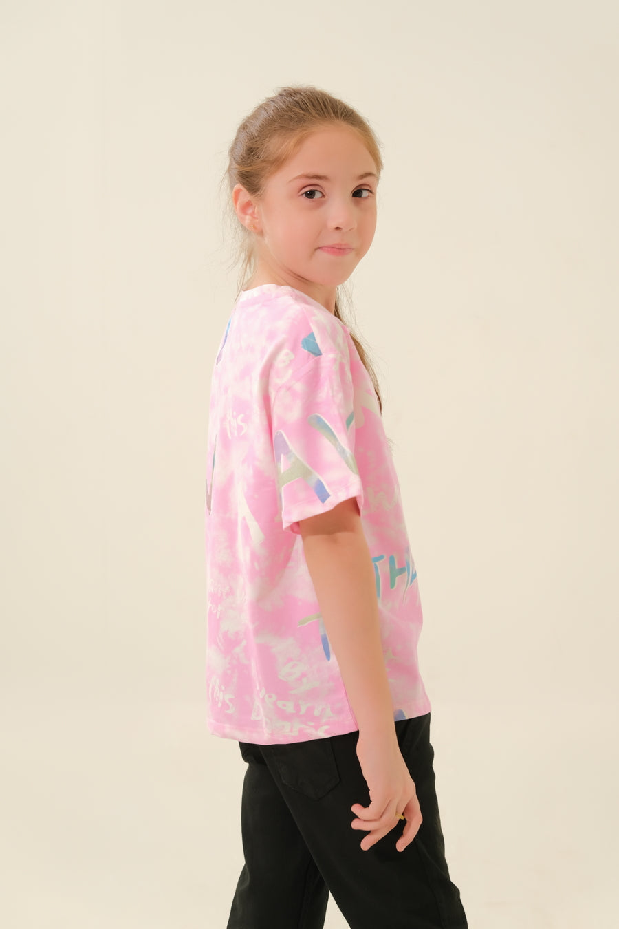 Branded Pink Tie-Dye Tee