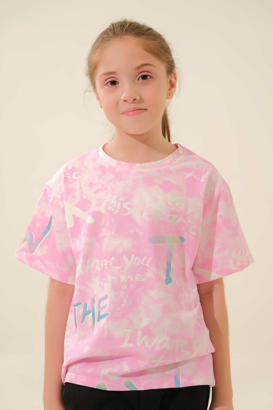 Branded Pink Tie-Dye Tee