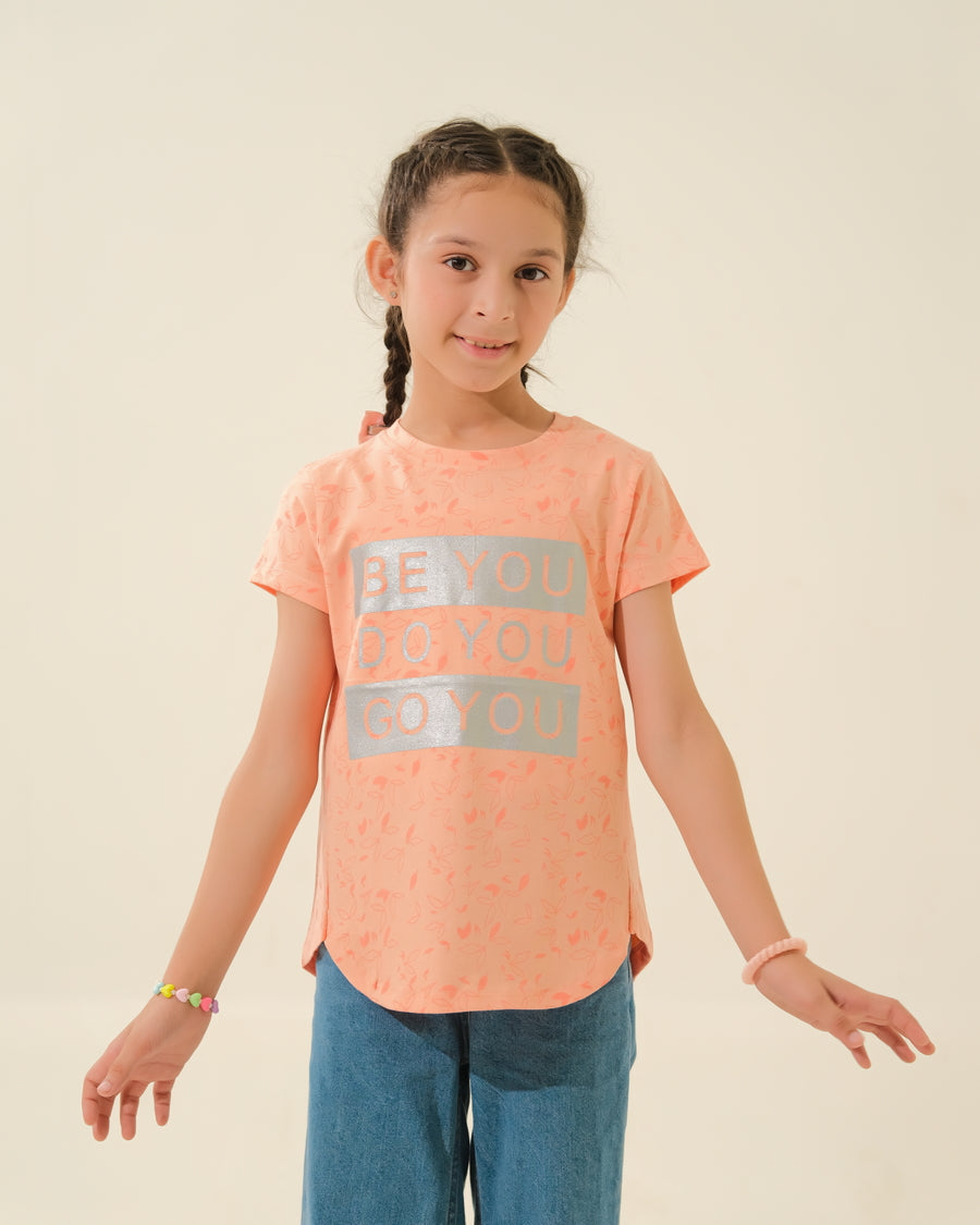 Branded "OKAïDI" Peach Graphic Shirt