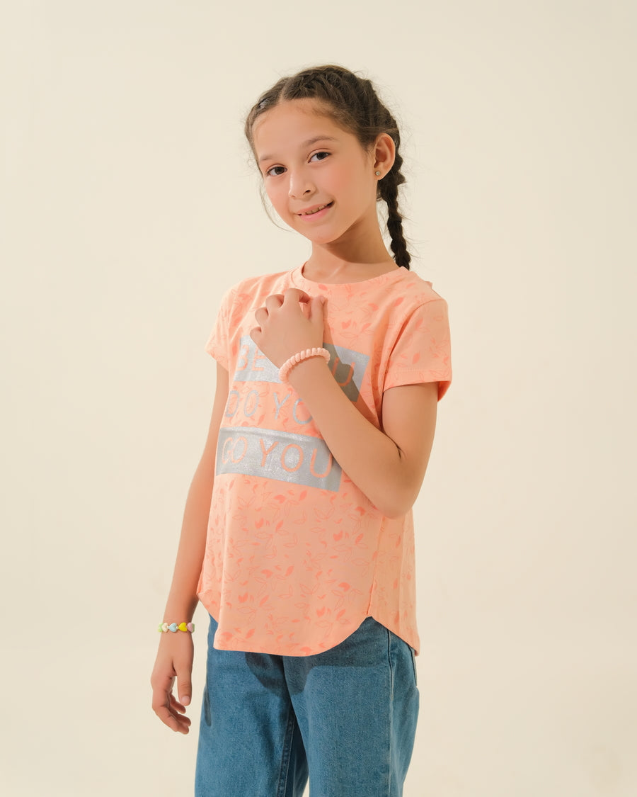Branded "OKAïDI" Peach Graphic Shirt