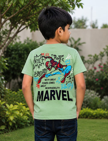 Branded Marvel Spider-Man Light Green T-Shirt